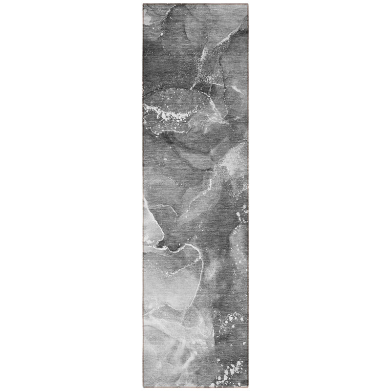 Tapis de couloir d'extérieur 8 po gris
