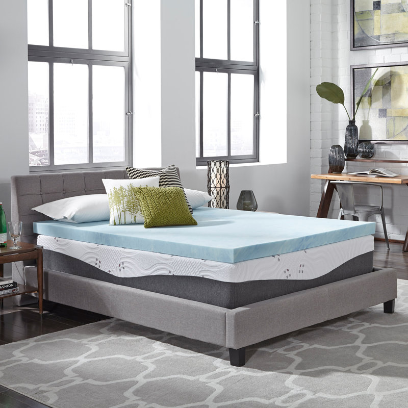 Slumber Solutions Choose your Comfort Gel Memory Foam Mattress Topper, Twin, 3", Plush