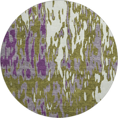 Premium Machine Washable Prisco Olive Rug