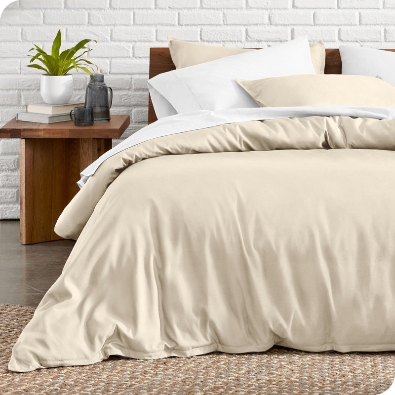 Ensemble de housse de couette et insert de qualité supérieure en microfibre moderne et contemporain Premium, Sable