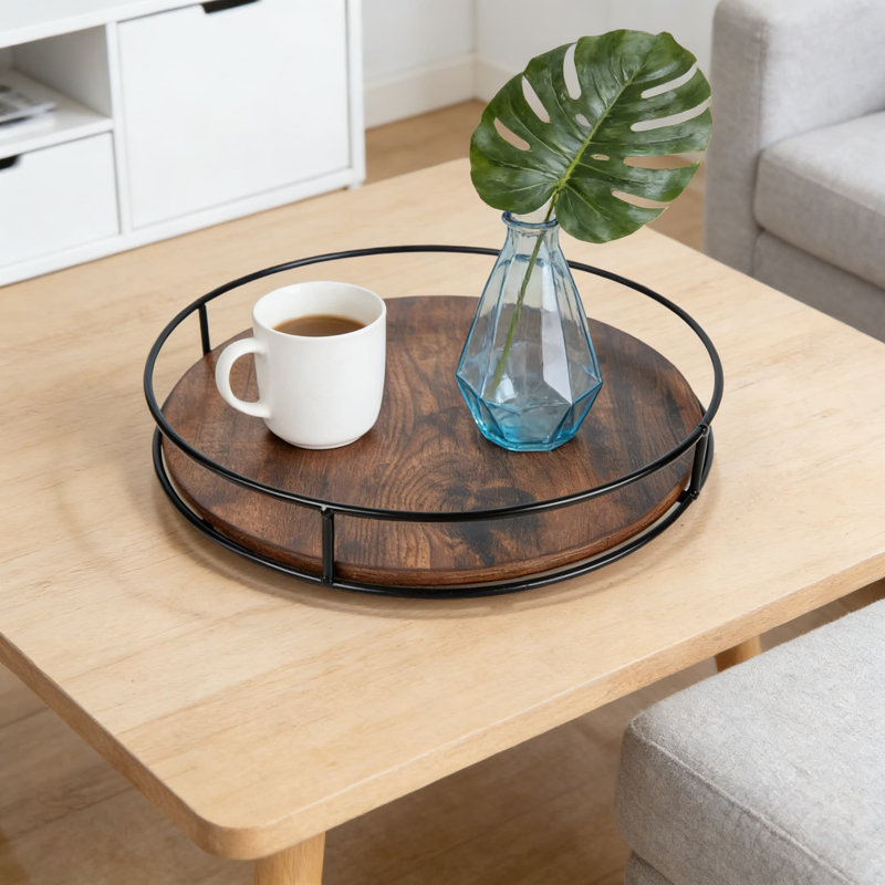 Lazy Susan Turntable Organizer For Kitchen Countertop And Cabinet, With Steel Frame, 360 Degree Rotating Decorative Centerpiece