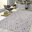Modern Hand Tufted Geometric Area Rug in Silver / Ivory-1784681477