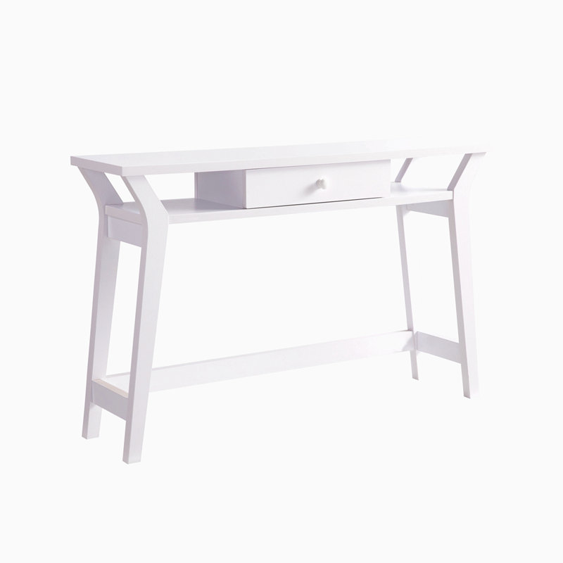 Modern Console With One Drawer - White