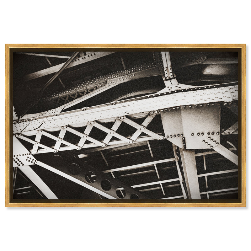 «Industrial I», reproduction de photo sur toile, Toile encadrée d'or, H 36 po x l 54 po x P 1,5 po