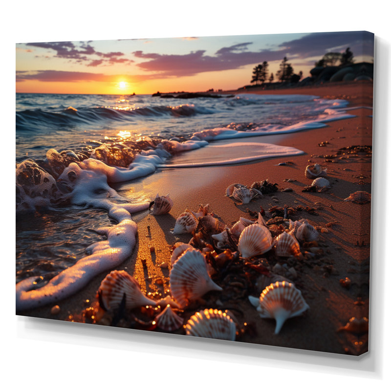 " Sunset At The Beach II ", Wrapped Canvas, 30" H x 40" W x 1.5" D