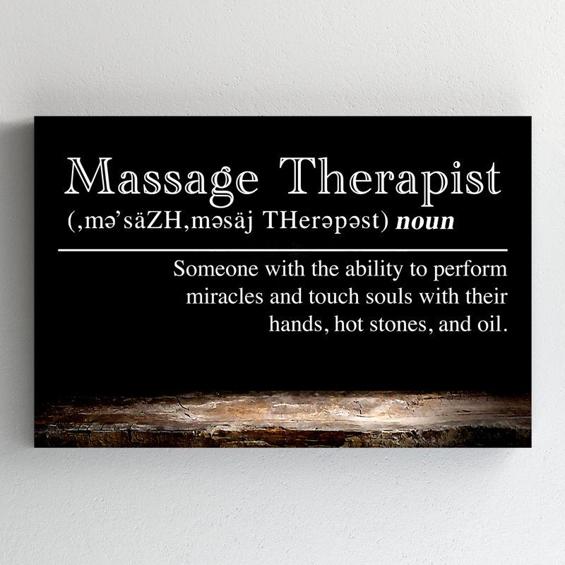 Définition de «Massage Therapist», art textuel sur toile tendue, H 11 po x l 14 po x P 2 po