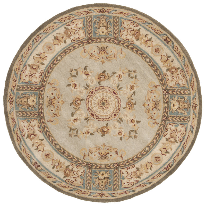Molter Bergama Hand Tufted Wool Oriental Rug, Round 8'