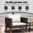 vidaXL Single Patio Sofa, Poly Rattan & Powder-Coated Steel Frame, Weather Resistant, Cushions Included, Lightweight Modular Outdoor Furniture, Easy to Clean, Black with Cream White Cushions-1990978519-1990978518