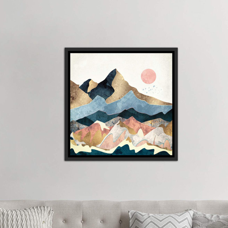 « golden peaks » par spacefrog designs-impression, H 18 po x l 18 po x P 1,5 po, Toile avec cadre noir patiné