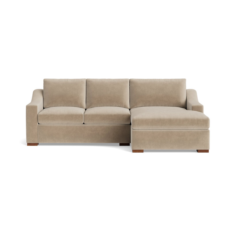 Lucca Sectional, Right Hand Facing, Velvet - Beige
