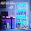 Display Cabinet with Glass Doors, 4-Tier Curio Cabinet with 3 Color Lights for Collectibles-154490502