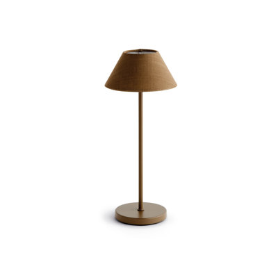 Brown Linen Alluna Cordless Lamp Linen Shade 14"