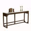 Canapé 1 pièce de style transitionnel avec dessus en pierre de quartz et port USB, finition noyer foncé, salon principal