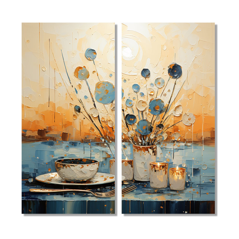 Décoration culinaire bleue - Essence culinaire bleue, 40" H x 40" W, Wrapped Canvas, Does Not Apply
