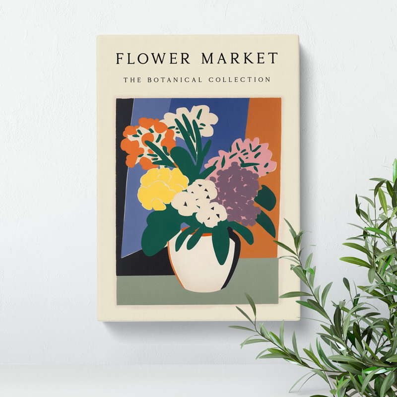 The Botanical Flower Market Exhibition No.1 - Wrapped Canvas Print, 50cm H x 35cm W x 3cm D