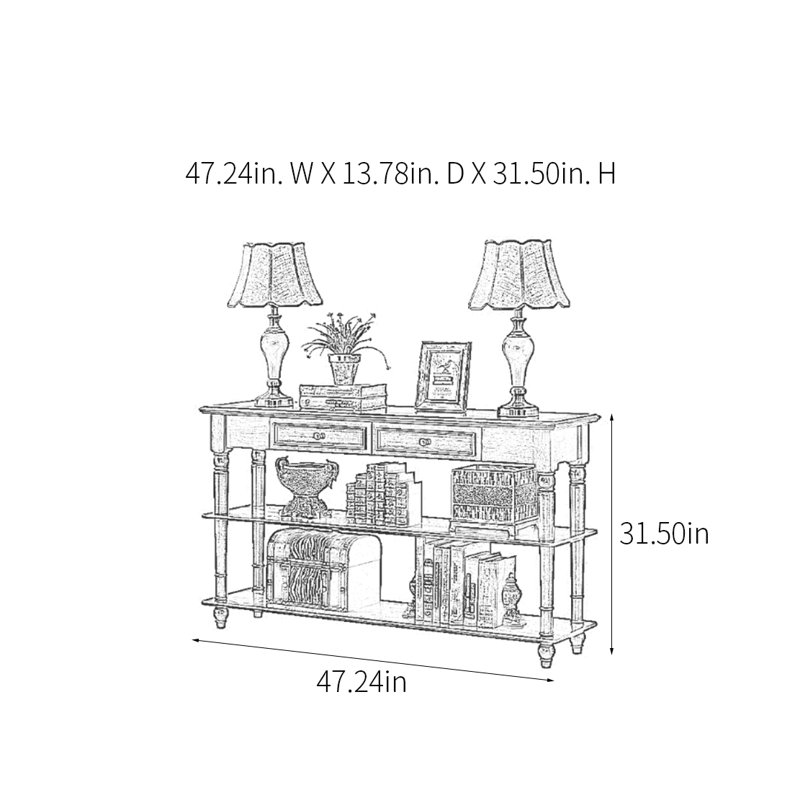 Console Modern Minimalist Art, H 31,5 po x l 47,24 po x P 13,78 po