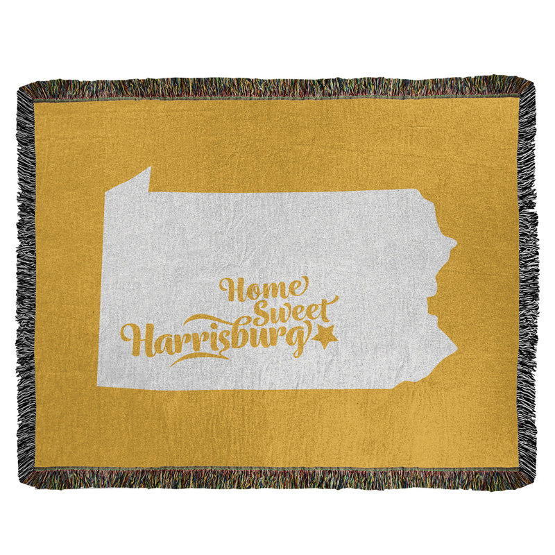 Jeté en coton tissé harrisburg pennsylvanie, l 60 po x L 80 po, Jaune