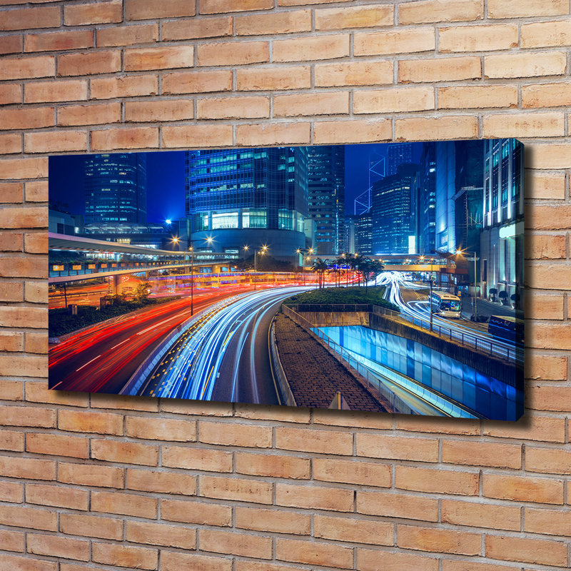 Hong Kong By Night - Wrapped Canvas Print