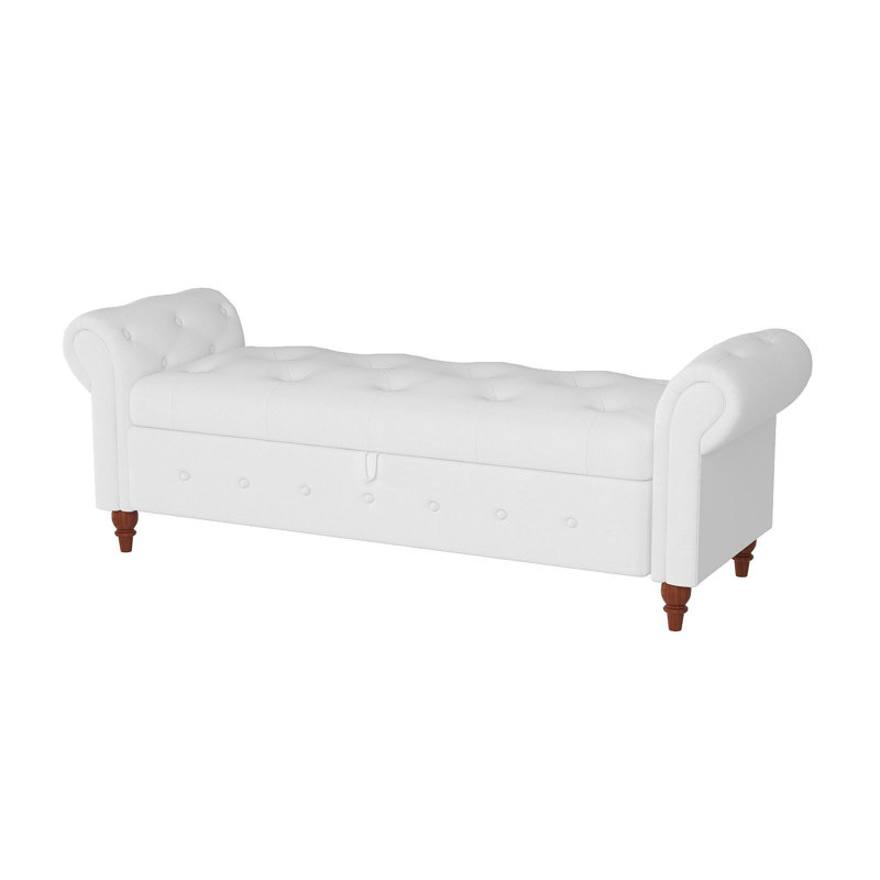 Bed Bench Velvet, Cream White
