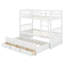 Lit superposé simple peu encombrant avec échelle, barrière de sécurité et lit gigogne simple équipé de trois tiroirs-802114229