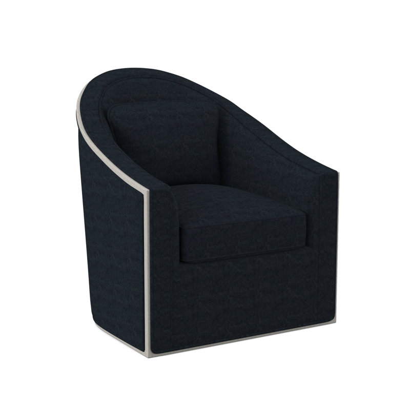 Fauteuil pivotant Academy, Bisque, Mélange de polyester ébène Margaret