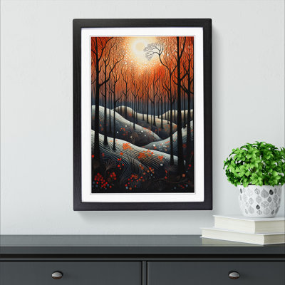 Winter Forest Modern - Single Picture Frame Print on Wood