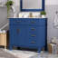 Meuble-lavabo bleu moderne de 36 pouces avec lavabo en céramique, portes à fermeture douce et 4 tiroirs de rangement, idéal pour les petites salles de bain | Idée de cadeau-1334105156