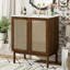 Meuble-lavabo de 30 po avec portes en bambou tissé à la main, armoire en MDF et conception à fermeture en douceur