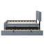 Lit plateforme tapissier en velours avec lit gigogne simple-1214938298