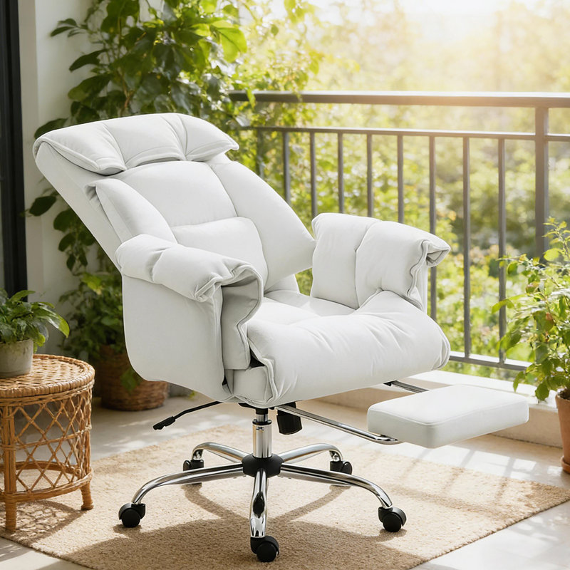 Chaise de bureau inclinable avec repose-pieds, chaise de bureau à haut dossier