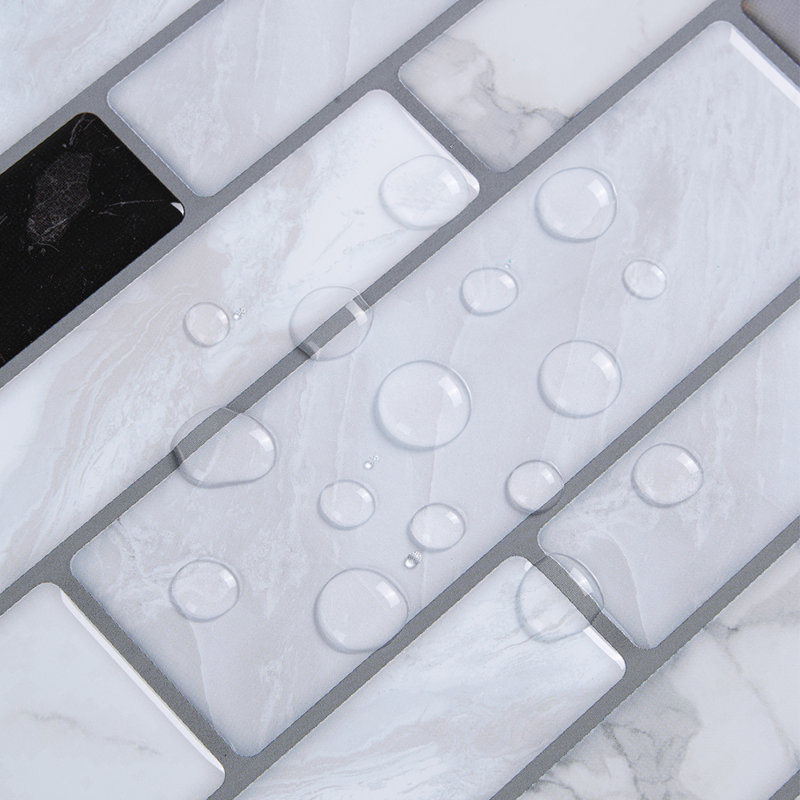 30cm x 30cm Wallpaper Tile, Grey/White/Black