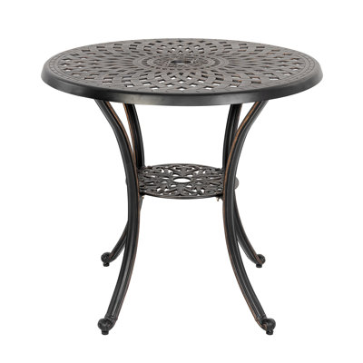 Waterfield 2-Person Cast Aluminum Round Bistro Table by Canora Grey
