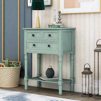 Weinman Modern Rustic Narrow Console Table with 3 Drawers and Bottom Shelf for Hallways, Entryways, or Behind Sofas