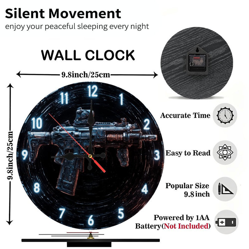 Horloge à fusil futuriste