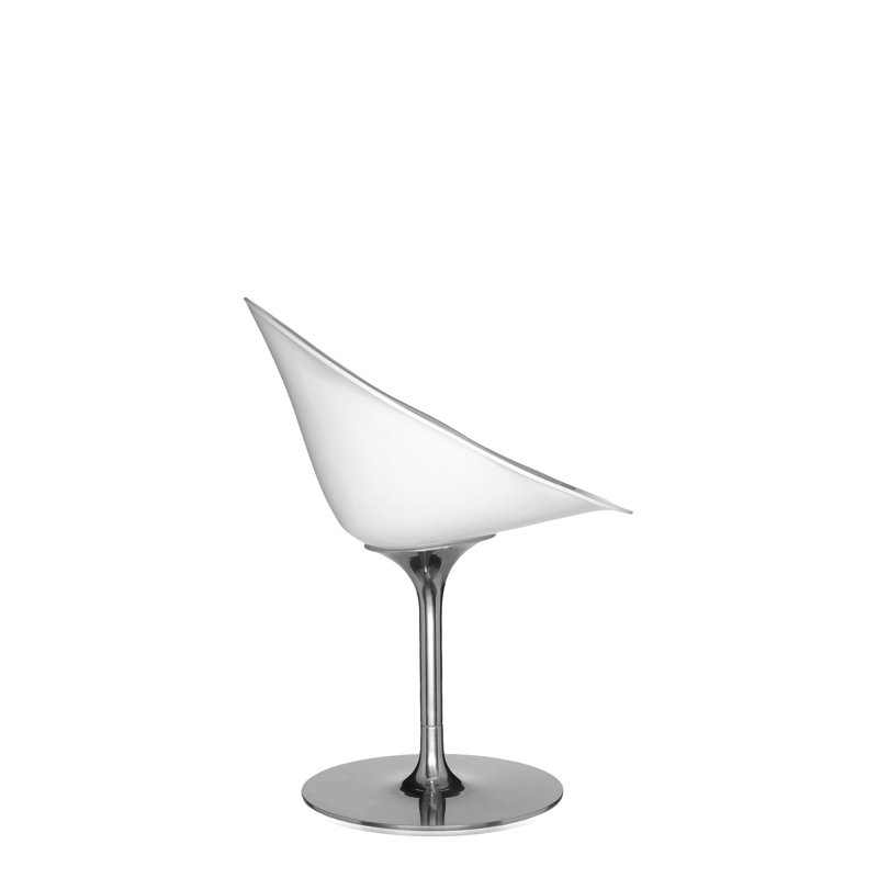 Ero|S| Swivel Papasan Chair, Opaque Glossy White, Swivel