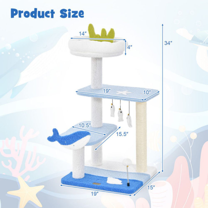 Elijus 34'' H Cat Tree