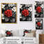 Hortensias monochromes avec décor de pétales rouges II - art mural floral-625185805-625185810-625185809