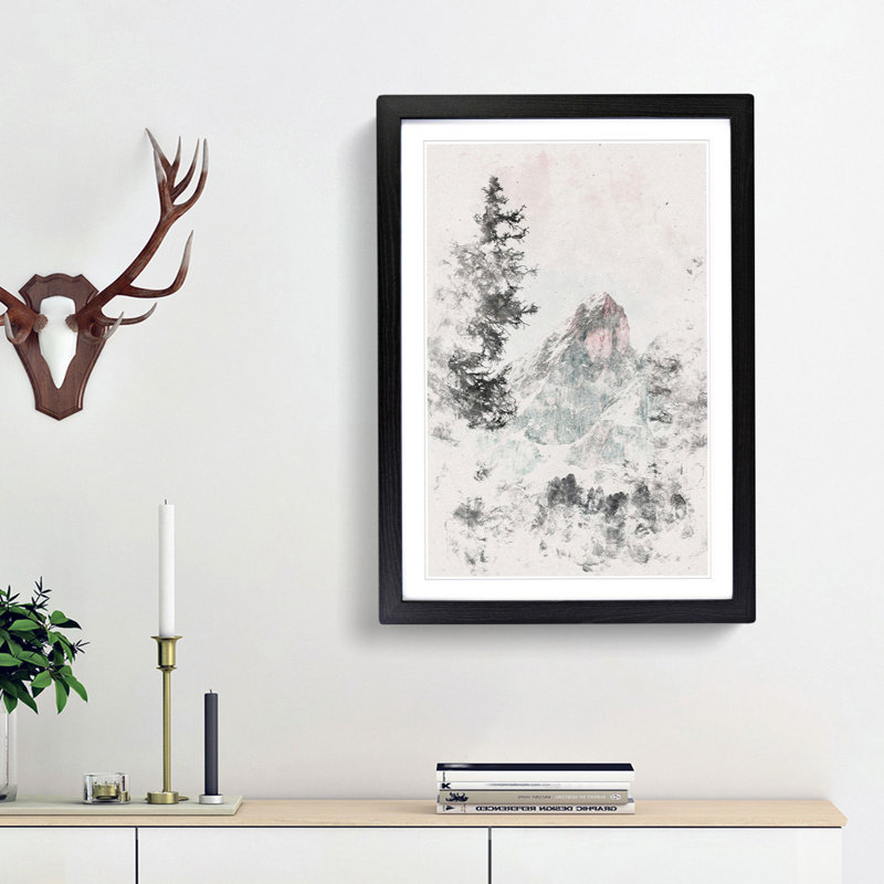 Mountain Peak - Picture Frame Painting Print, 63cm H x 45cm W x 2cm D, Black Framed