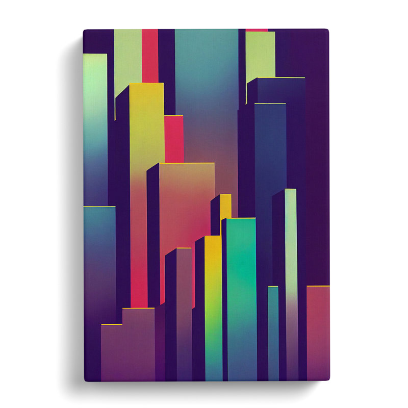 A Fine City Skyline Abstract - Wrapped Canvas Print, 50cm H x 35cm W x 3cm D