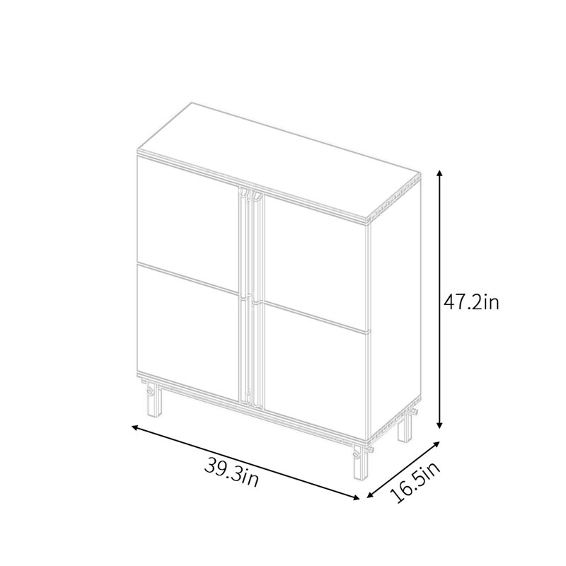 Buffet de style nordique rétro et minimaliste, Brun