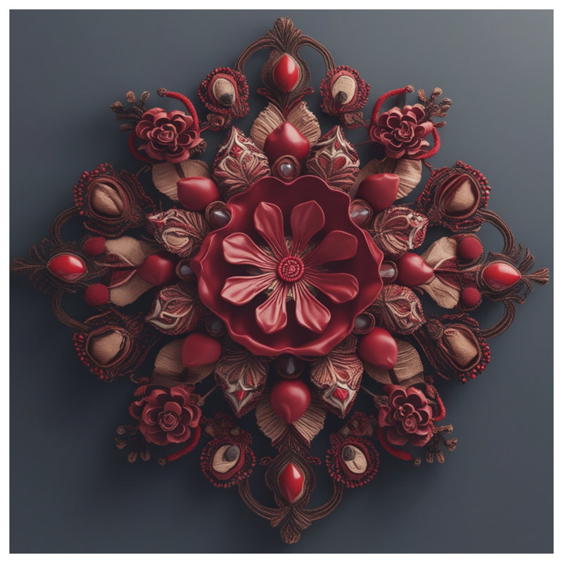 Coussins rouges à double face Mandala, 14 X 14 pouces