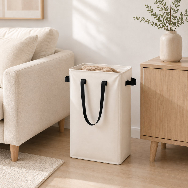 Ensemble de panier à linge autoportant en tissu 50L et 100L, panier de rangement polyvalent pliable avec poignées de transport robustes