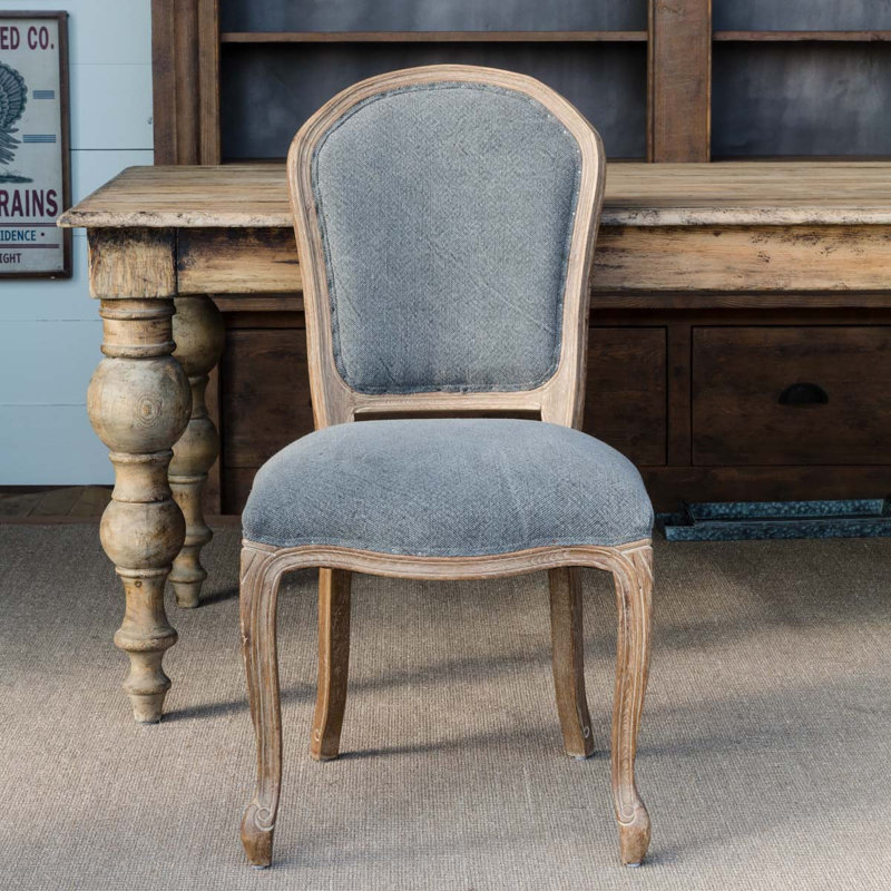 19 " H Upholstered Oak Solid Wood Side Chair