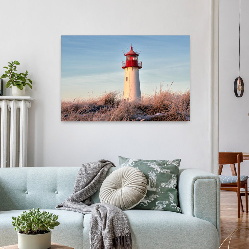 Balzer - art mural de l'architecture côtière abstraite du phare le matin d'hiver, H 24 po x l 36 po