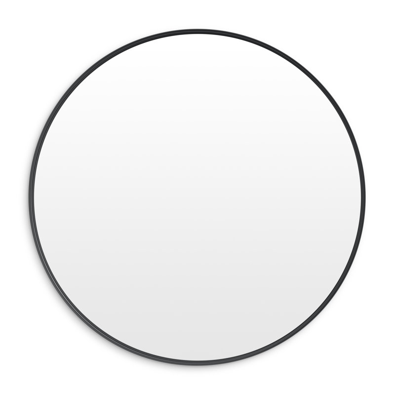 Hoopla Metal Round Wall Mirror, Oblivion, 46" x 46"