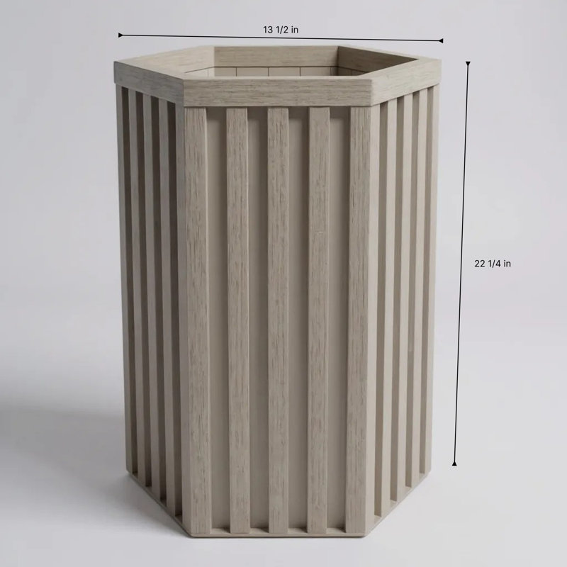 Pot de fleurs hexagonal à colonne MD - gris brun, 22.25" H x 13.5" W x 11.75" D, Brown Grey