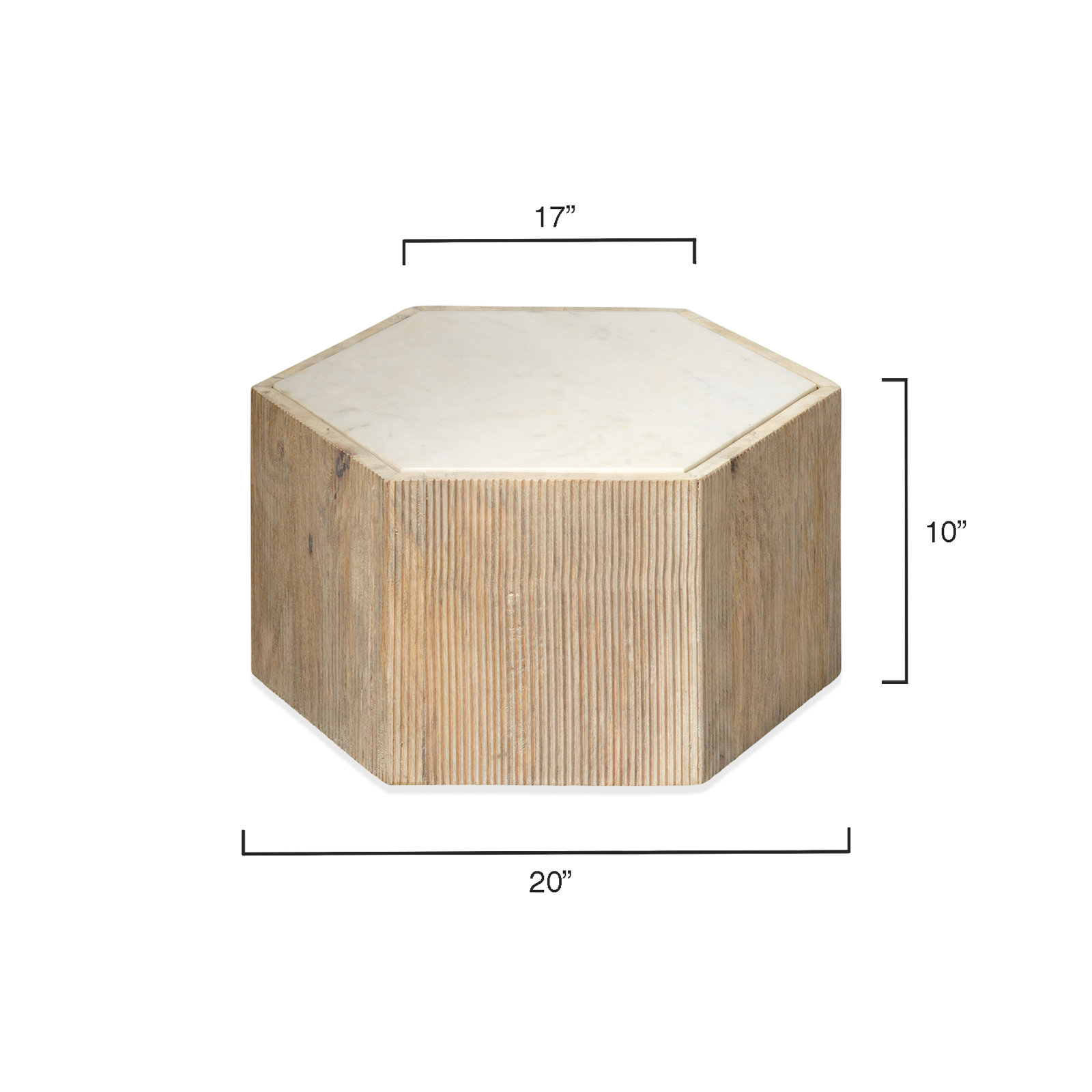 Tiney End Table, 10" H x 20" W x 17" D