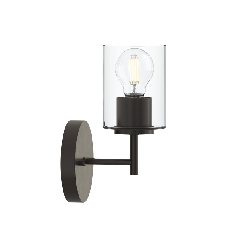 Éclairage pour salle de bain 1 lumière en bronze antique avec abat-jour en verre transparent Replay Collection, Clair, 1