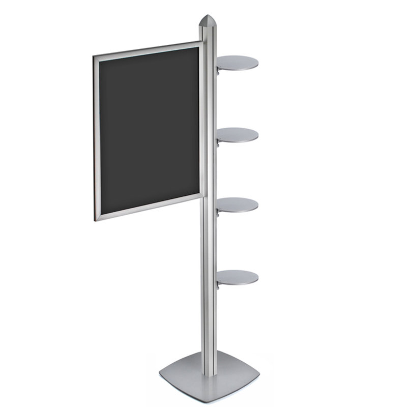 Silver 22" x 28" Sky Tower Display with Adjustable Shelves