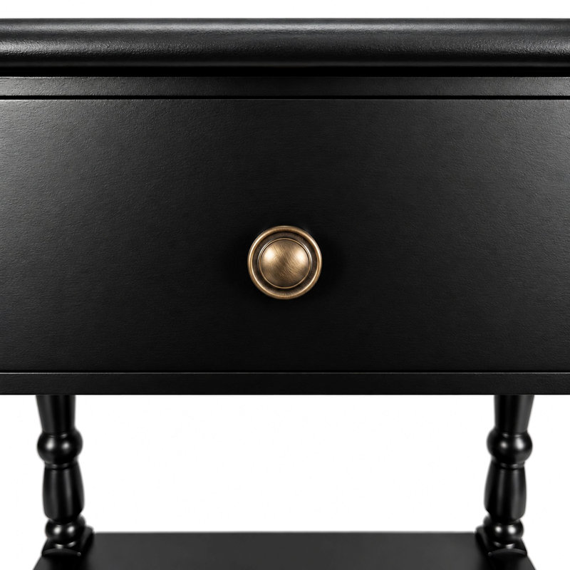Table de chevet Derrill à 1 tiroir, Noir
